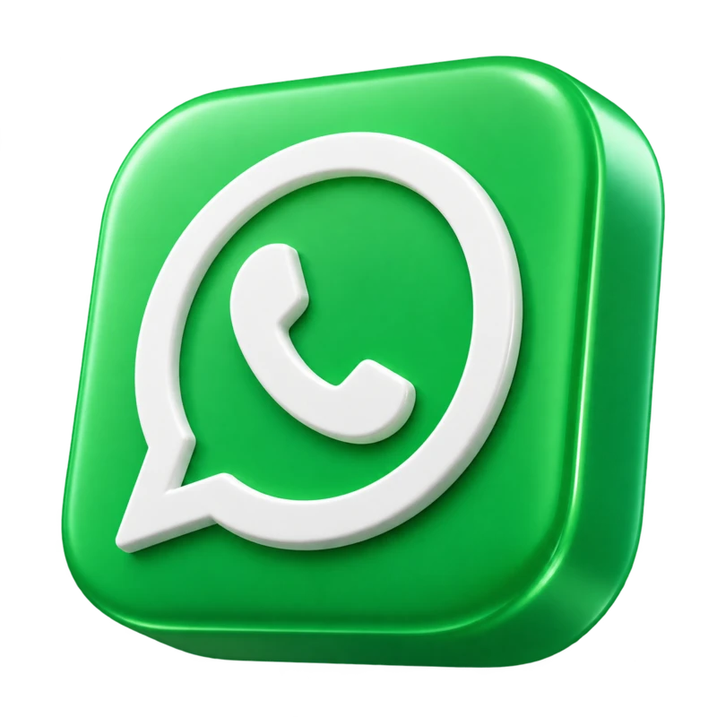 Ícone do WhatsApp em 3D e em perspectiva